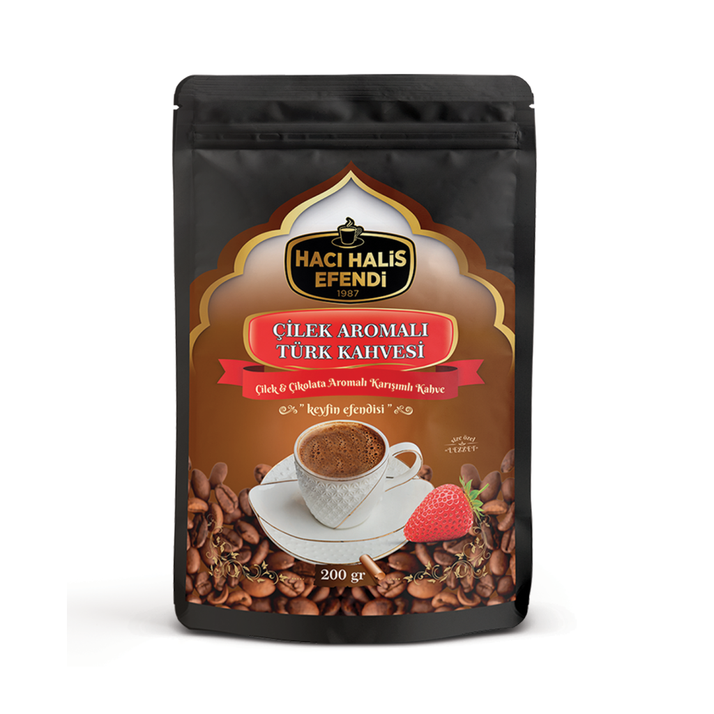 Hacı Halis Efendi Çilek Aromalı Türk Kahvesi 200gr